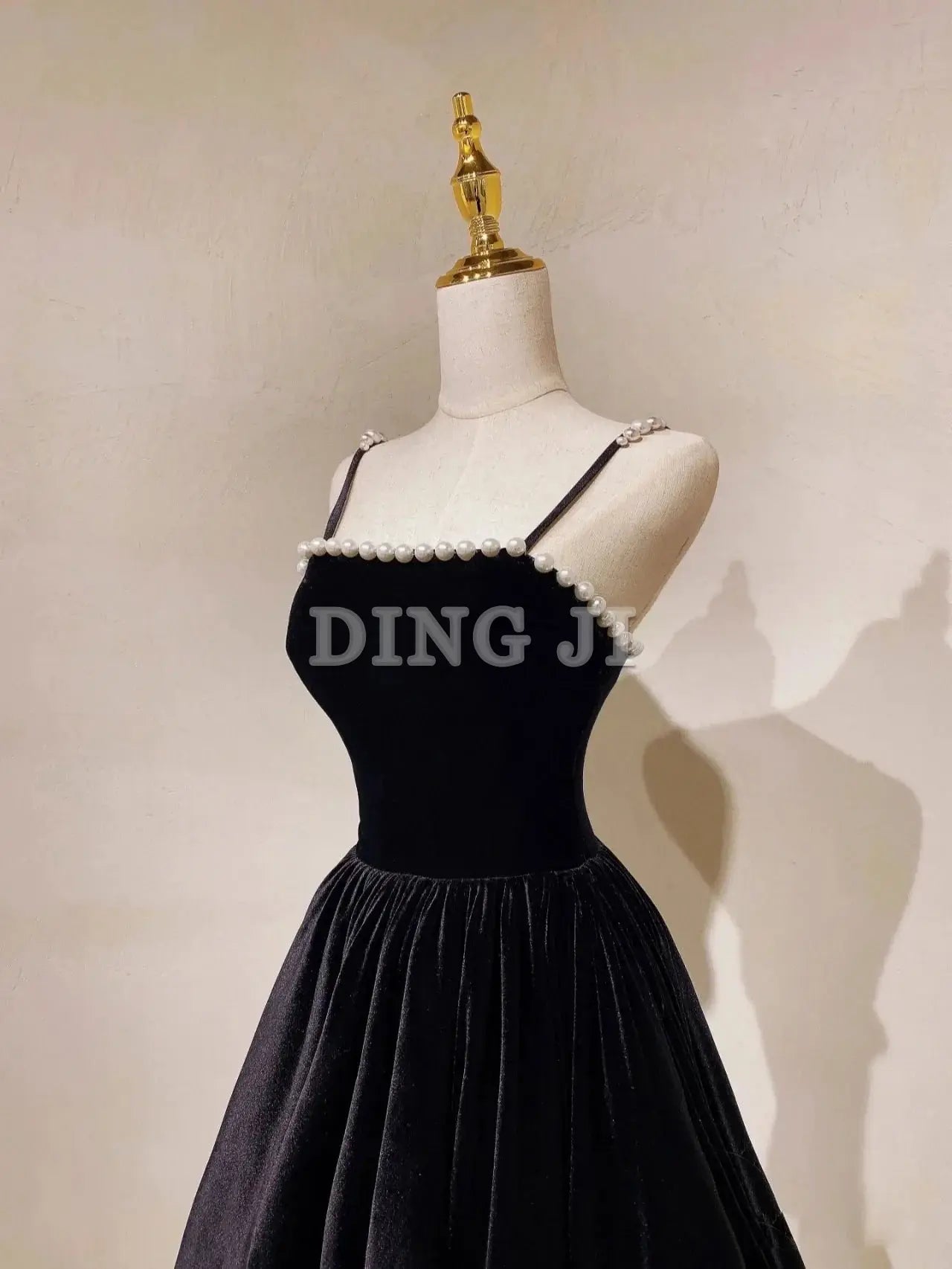 DingJiDress Elegant Evening Dress A-Line Spaghetti Straps Sleeveless Backless Long Prom Dresses Beading High Quality Formal Wear Dresses Wedding Guest Dresses