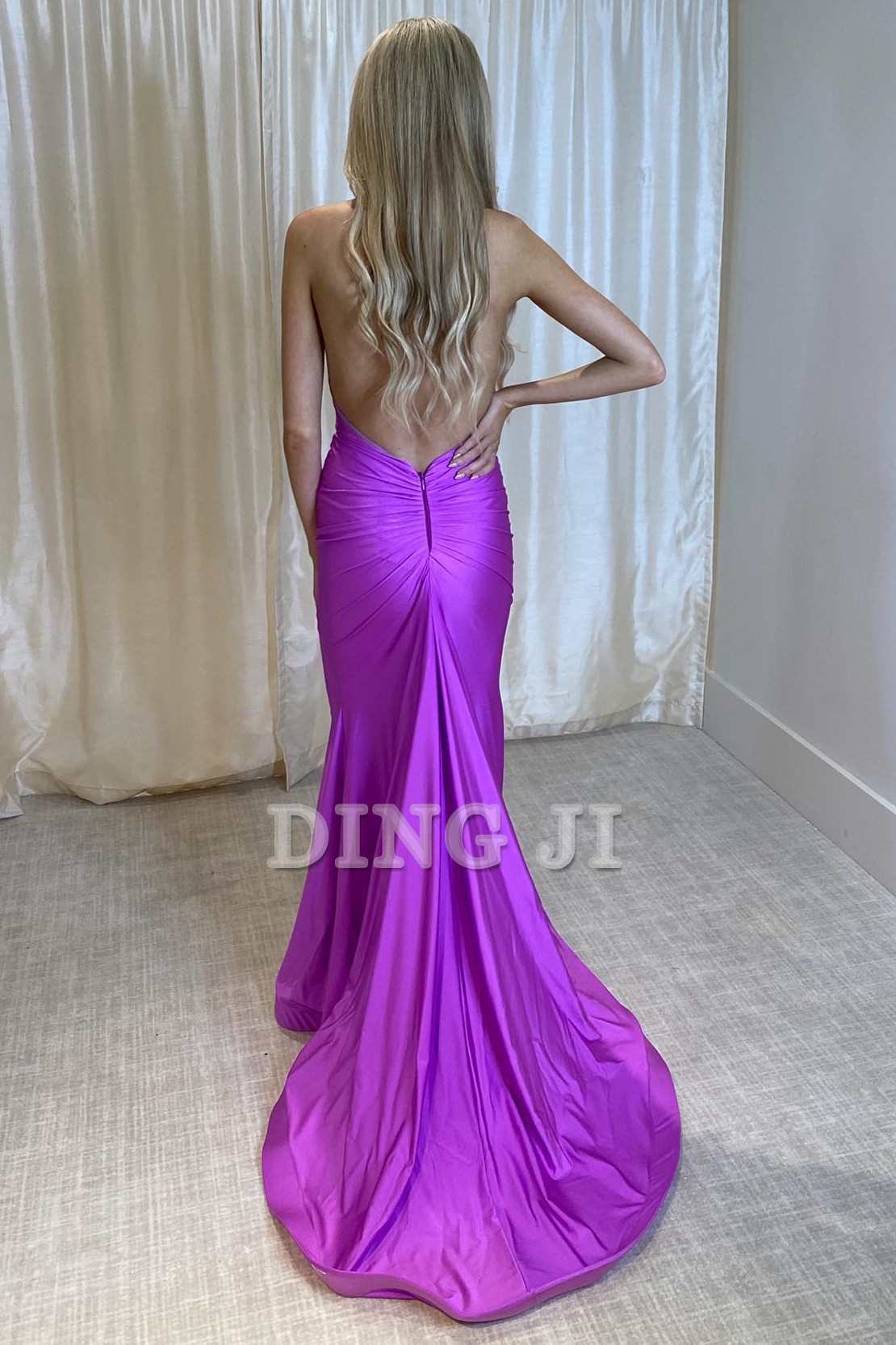DingJiDress Evening Dress Deep V Neck Halter Open Back Mermaid Cultivate oneself Long Formal Women's Dresses Wedding Guest Dresses