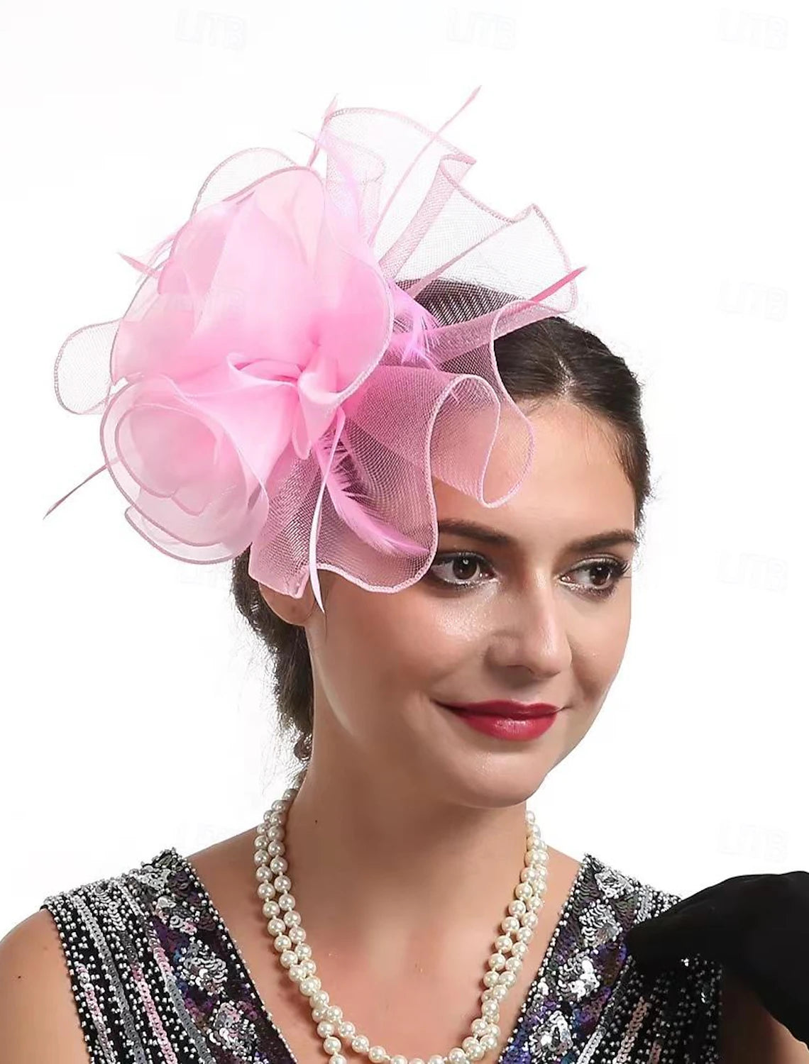 DingJiDress Fascinators Hats Headwear Hat Top Hat Veil Hat Horse Race Cocktail Elegant Vintage With Feather Bows Headpiece Headwear