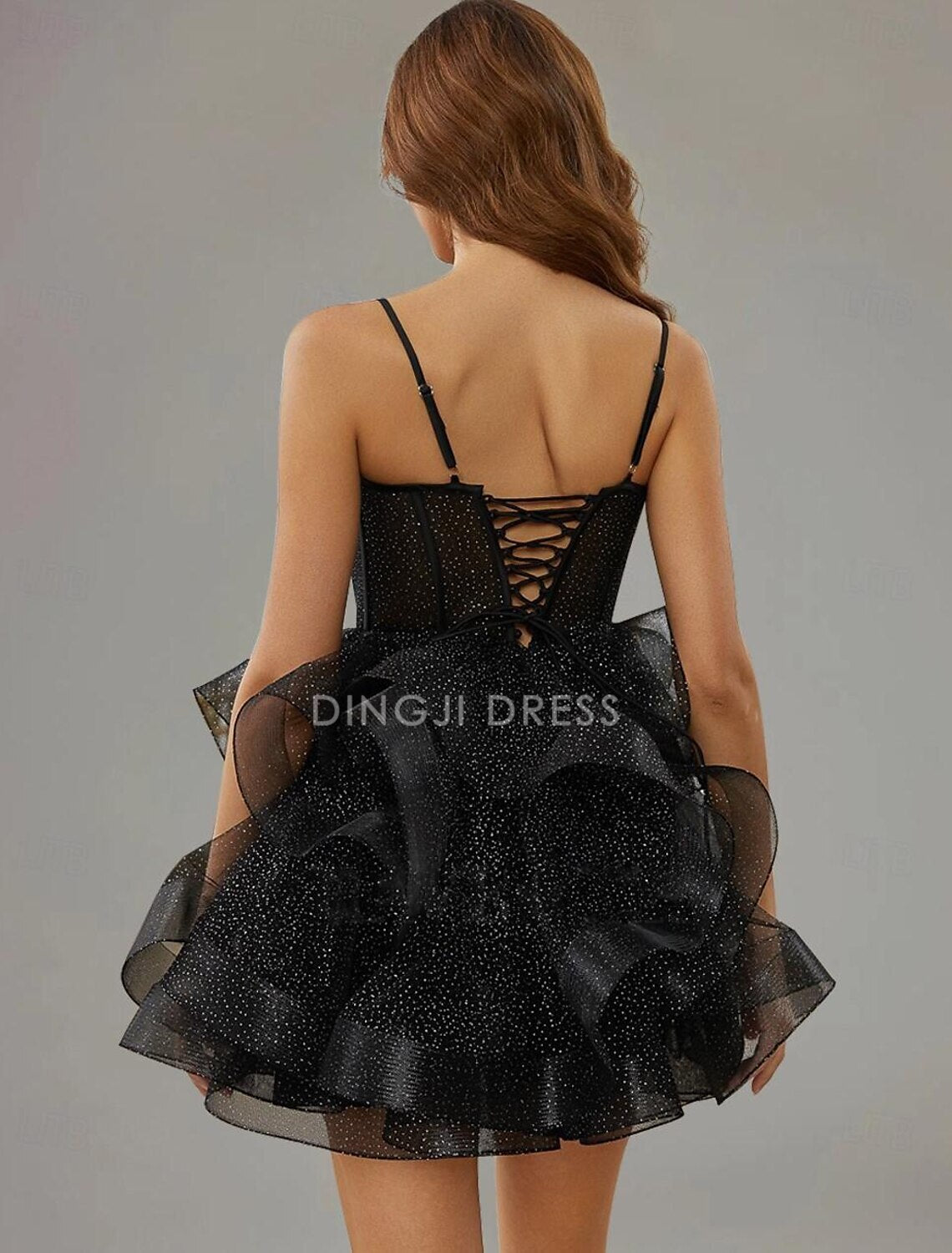DingJiDress Hot Sale Short Prom Dress A-Line Party Dress Holiday Graduation Sleeveless Spaghetti Strap Glitter Charming New Homecoming Dress