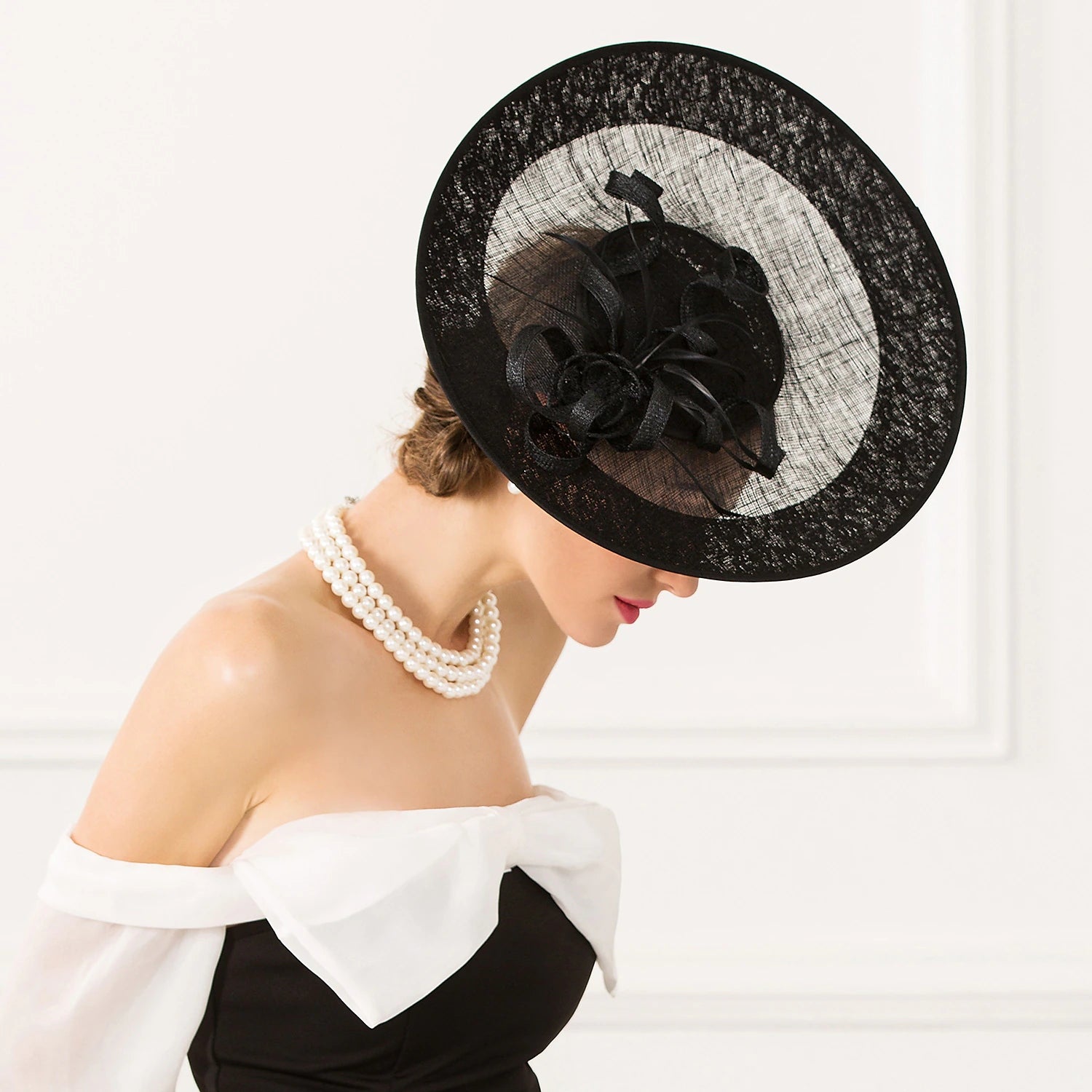 DingJiDress Fascinators Flax Feather Kentucky Derby Hat Headpiece