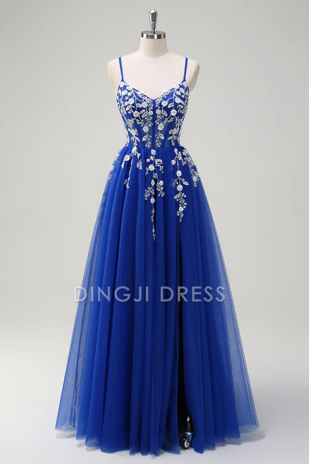 DingJiDress High Quality Dress Evening Dress Exquisite A-Line Spaghetti Straps Floral Backless With Slit Youthful Long Prom Dress