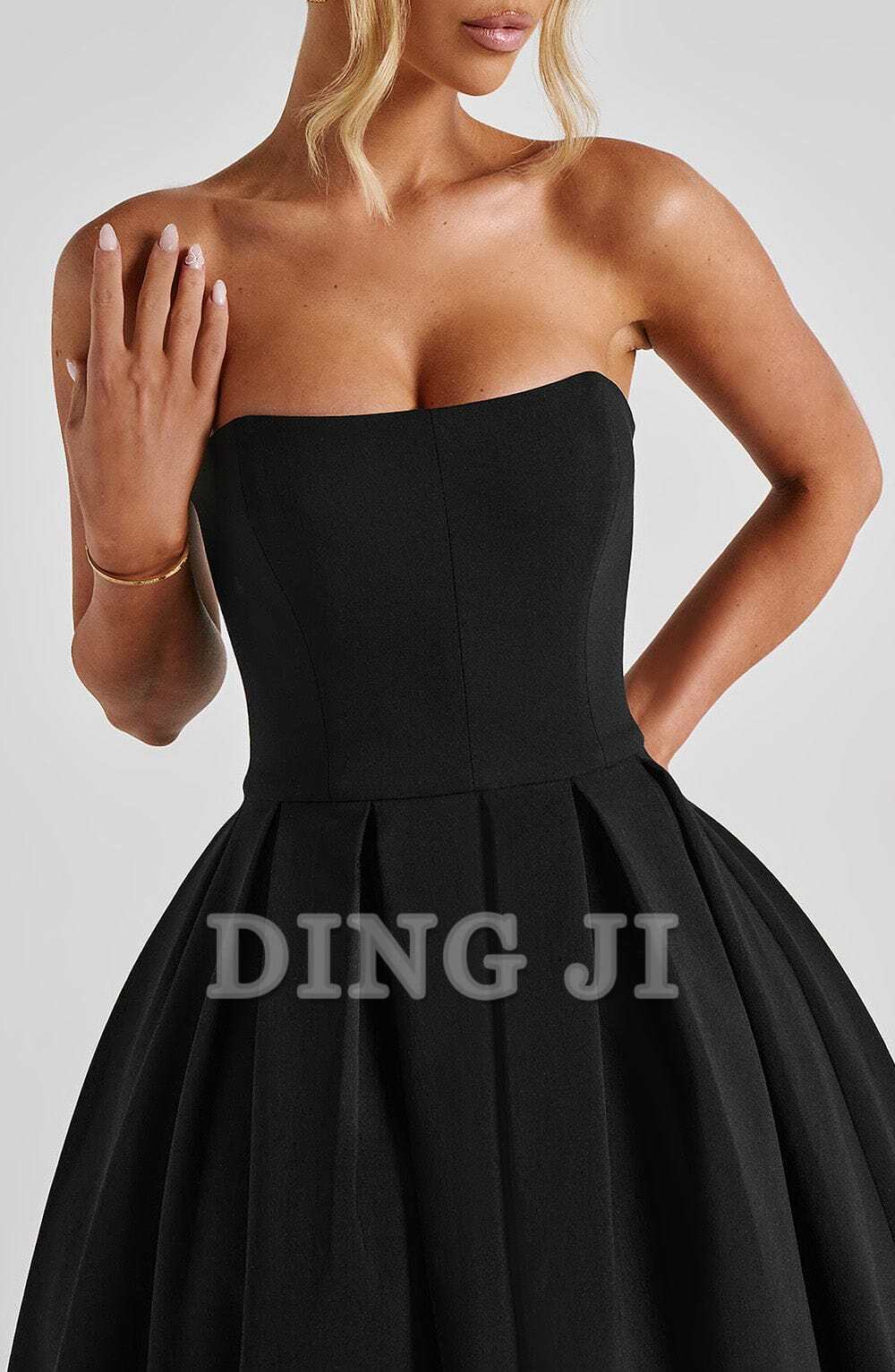 DingJiDress Bridesmaid Dresses A Line Strapless Backless Elegant Exquisite Dresses Wedding Guests Dresses