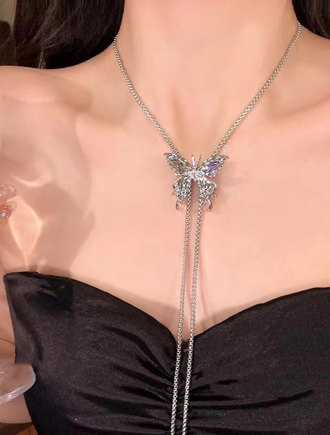 DingJiDress Necklace Chrome Women's Fashion Modern Butterfly Cute Cool Geometric Necklace For Party Gift