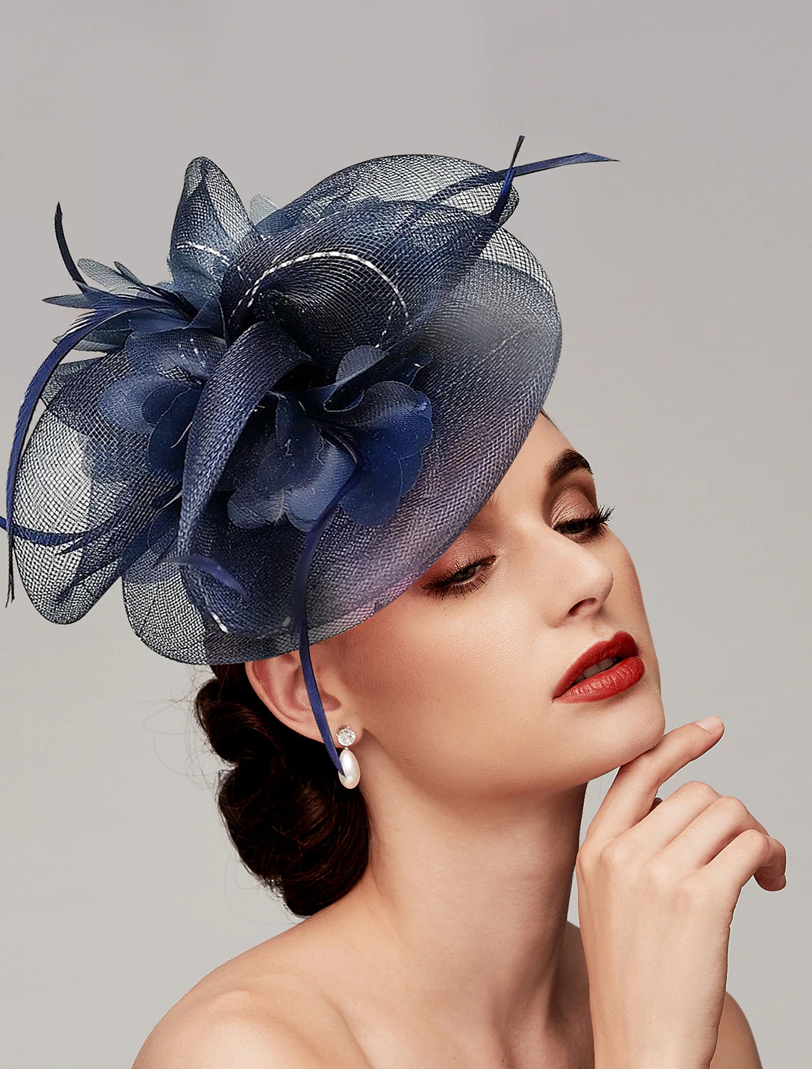 DingJiDress Feathers / Net Fascinators Kentucky Derby Hat/ Headpiece with Feather / Cap / Flower 1 PC Wedding / Valentine's Day / Valentine Headpiece