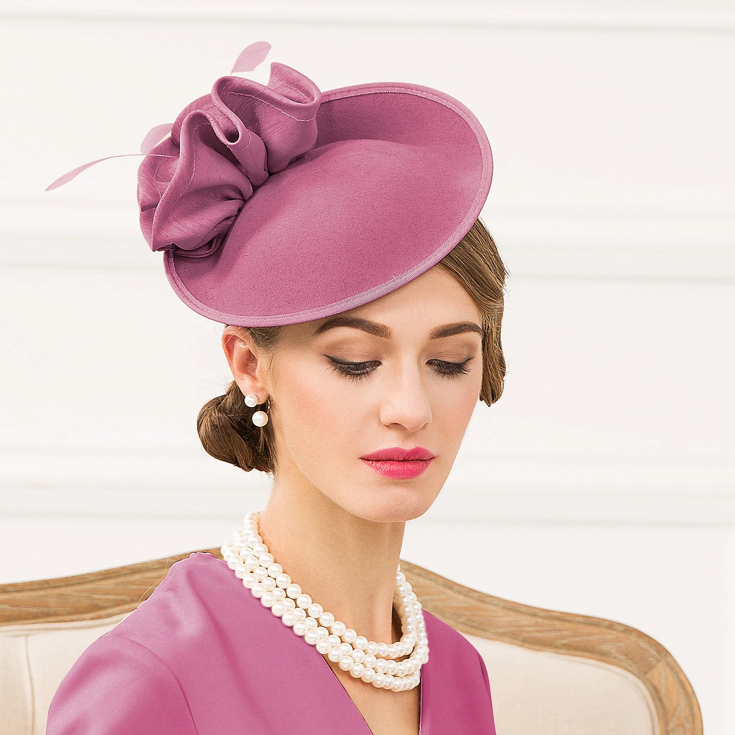 DingJiDress Fascinators Kentucky Derby Hats Headwear Wool Saucer Kentucky Derby Hat Tea Party Horse Race Ladies Day Melbourne Cup Derby Vintage Elegant Fancy With Floral Headpiece Headwear