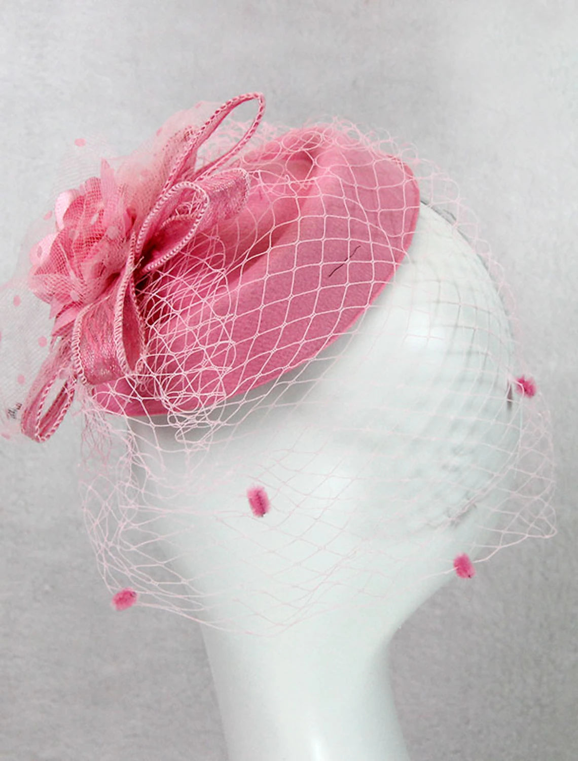 DingJiDress Fascinators Kentucky Derby Hat Headwear Headpiece Net Veil Hat Wedding Ladies Day Cocktail Royal Astcot With Cap Floral Headpiece Headwear