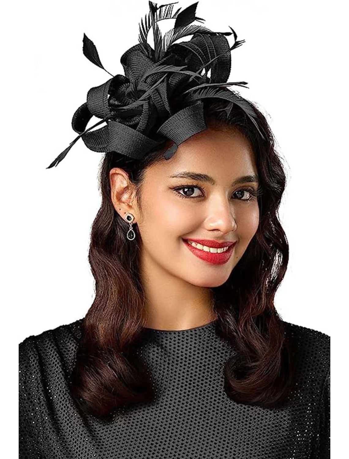 DingJiDress Fascinators Net Halloween Kentucky Derby Classic Wedding With Flower Headpiece Headwear