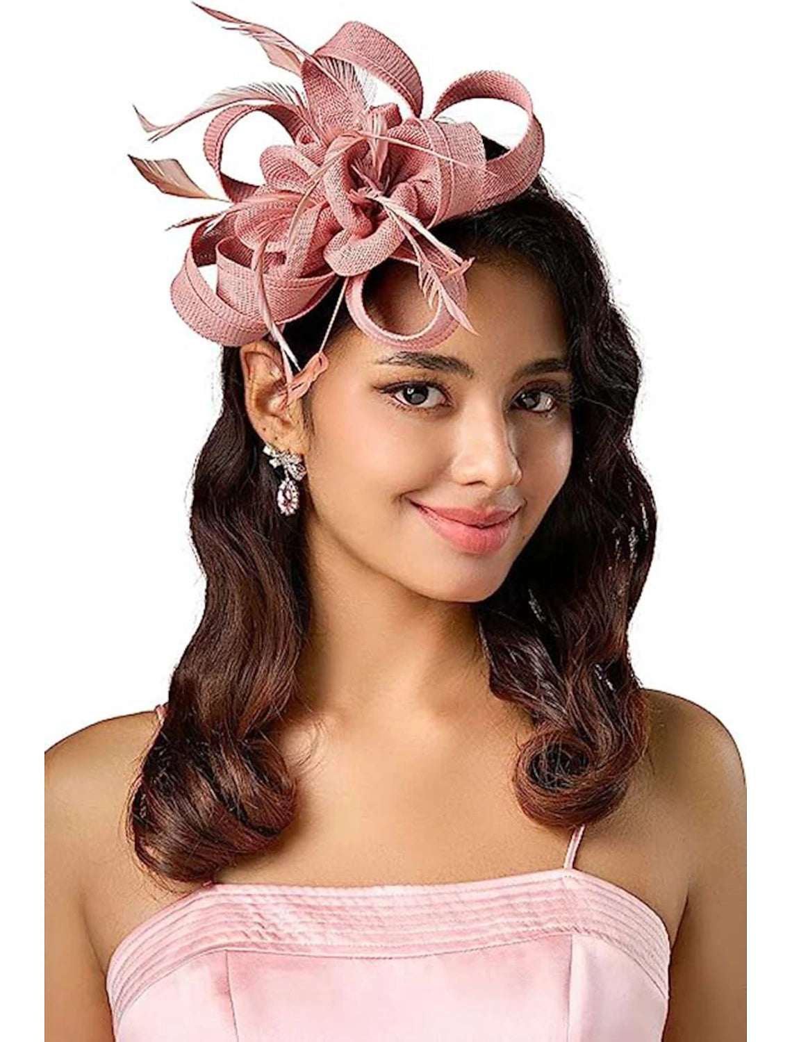 DingJiDress Fascinators Net Halloween Kentucky Derby Classic Wedding With Flower Headpiece Headwear