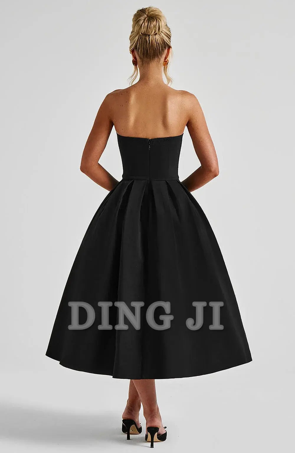 DingJiDress Bridesmaid Dresses A Line Strapless Backless Elegant Exquisite Dresses Wedding Guests Dresses