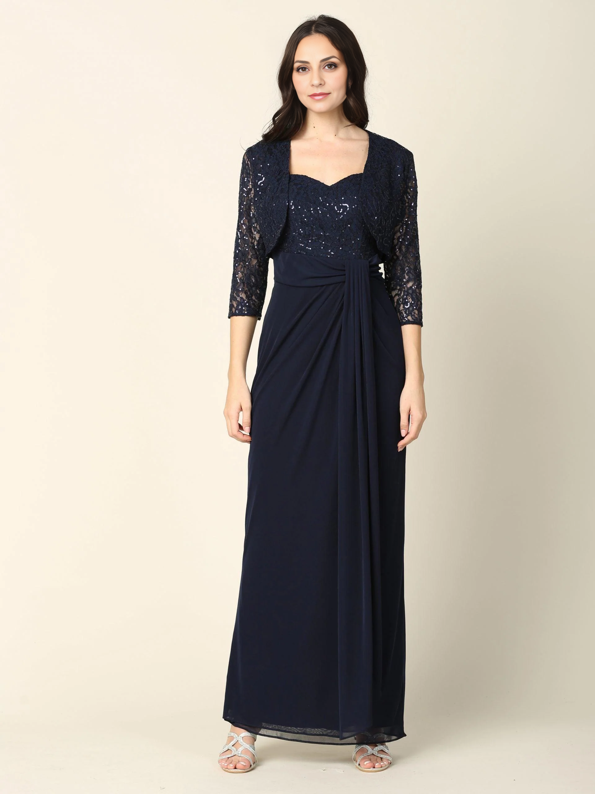 DingJiDress Evening Dress Elegant Sweetheart Neckline 2 Piece Jacket 3/4 Sleeve Fashion Mother Of The Bride Dress