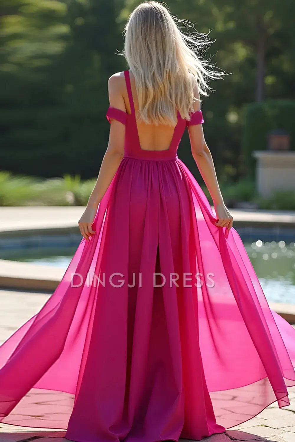 DingJiDress High Quality Dress Elegant A Line Sweetheart Cold Shoulder Backless Long Prom Dress