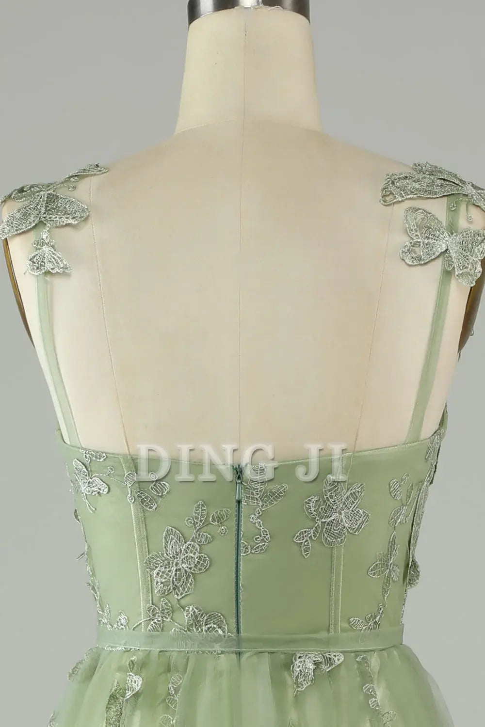 DingJiDress Prom Dress A Line Square Neck Corset Long 3D Butterflies Fantastic Formal Women's Dresses Wedding Guests Dresses