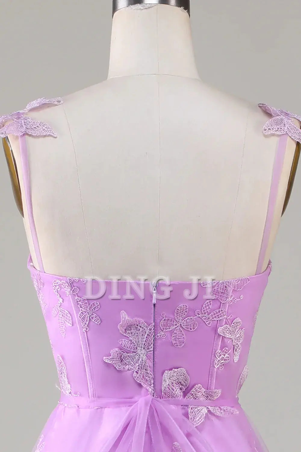 DingJiDress Prom Dress A Line Square Neck Corset Long 3D Butterflies Fantastic Formal Women's Dresses Wedding Guests Dresses