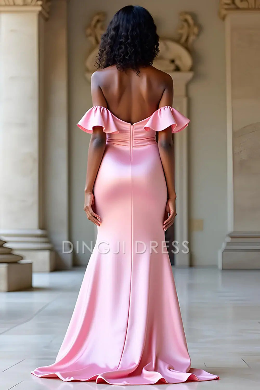 DingJiDress High Quality Dress Exquisite Ruffled Sheath Sweetheart Backless Fashion Long With Slit Prom Dress