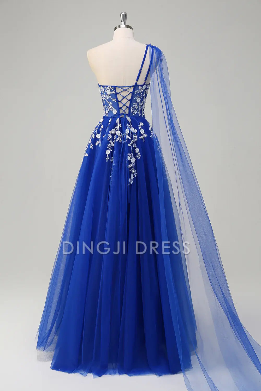 DingJiDress High Quality Dress Evening Dress Gorgeous A-Line One Shoulder Corset Romantic Floral Long Prom Dress