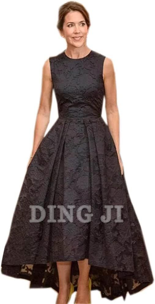 DingJiDress Mother of the Bride Dresses Elegant Lace High Low Evening Occasion Dresses A Line Sleeveless Jewel Neck Party Cocktail Gowns Wedding Guests Dresses