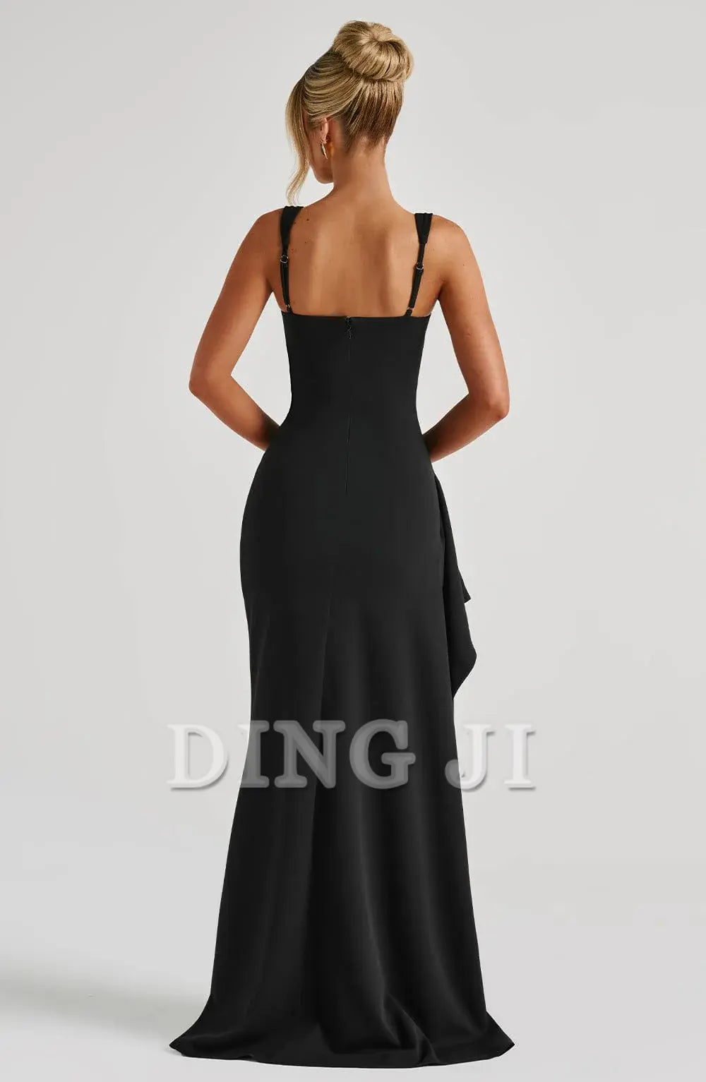 DingJiDress Bridesmaid Dresses Square Neckline Adjustable Shoulder Straps Side Fork Sexy Charming Dresses Wedding Guests Dresses
