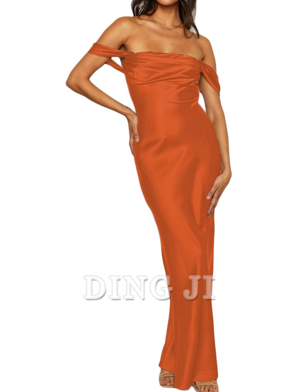 DingJiDress Bridesmaid Dresses Elegant Off The Shoulder Ruched Backless Maxi Dress Strapless Tube Sleeveless Fitted Formal Wear Dresses