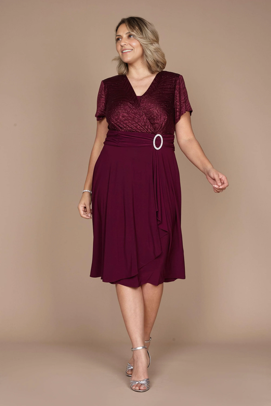 DingJiDress Evening Dress Elegant V-Neck Short Sleeve Ruched Beautiful plus size Mother Of The Bride Dress