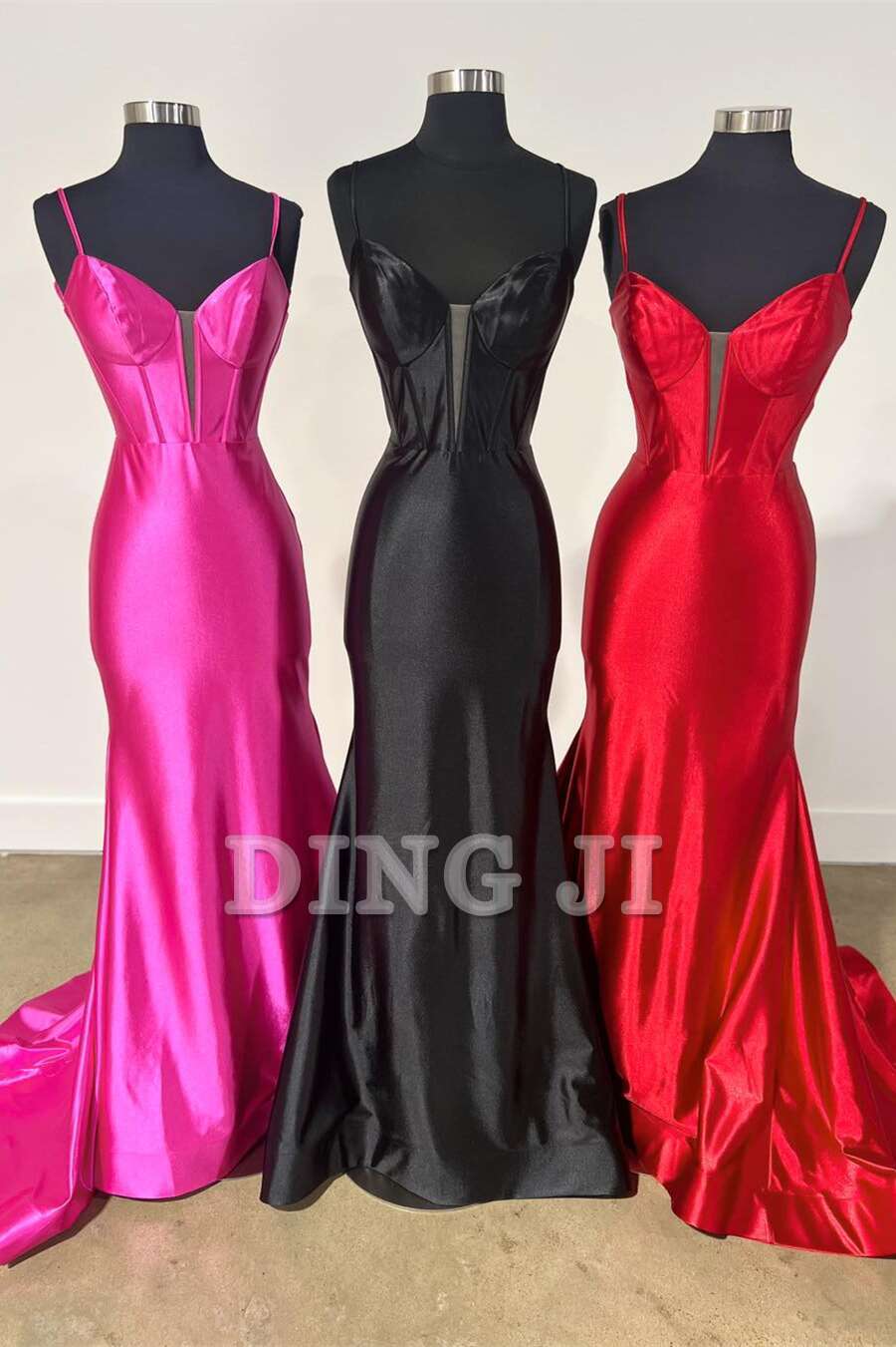 DingJiDress Evening Dress Sweetheart Spaghetti Strap Satin Mermaid Cultivate oneself Long Prom Dress Formal Women's Dresses Wedding Guest Dresses