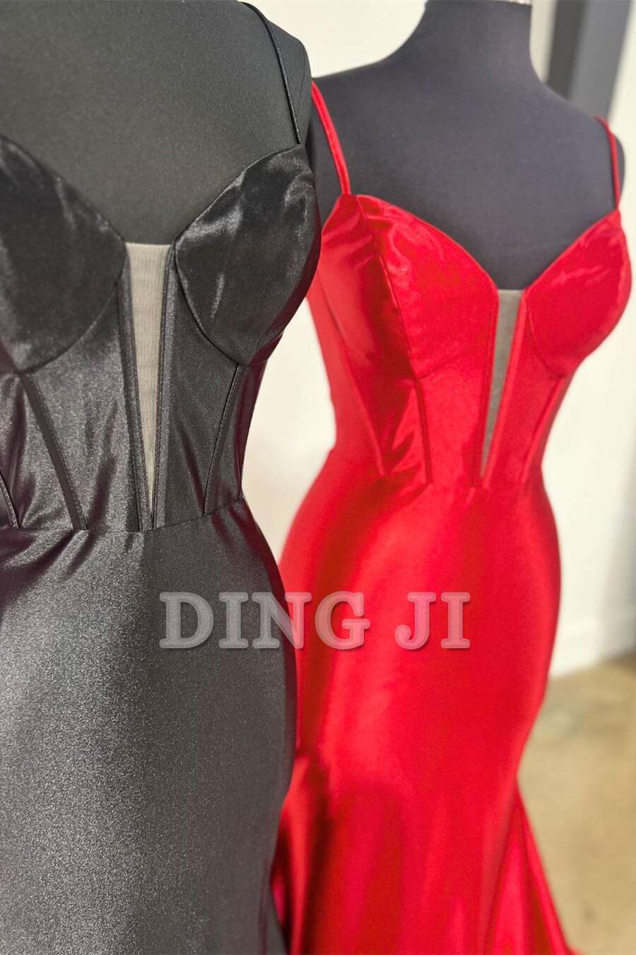 DingJiDress Evening Dress Sweetheart Spaghetti Strap Satin Mermaid Cultivate oneself Long Prom Dress Formal Women's Dresses Wedding Guest Dresses