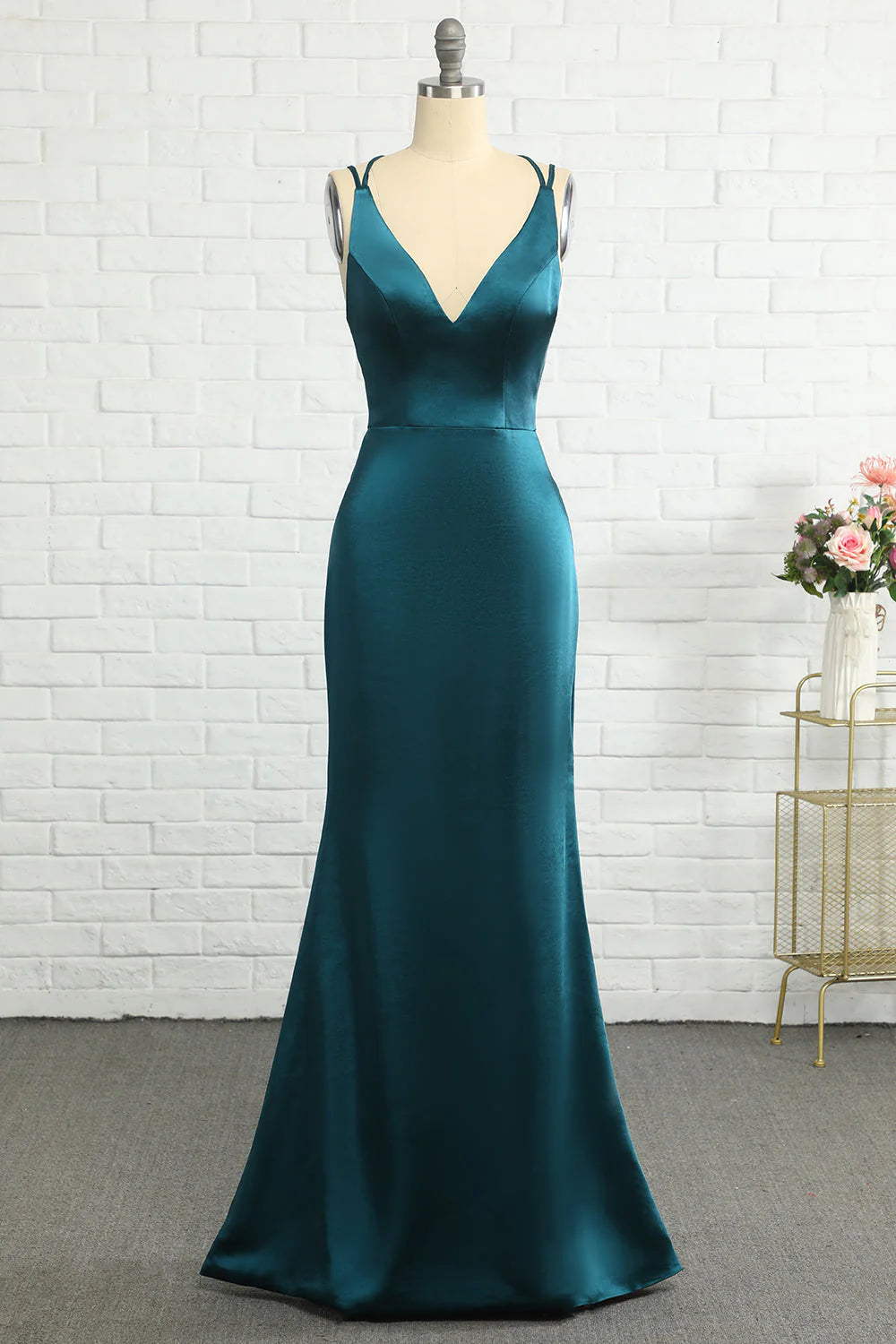 DingJiDress High Quality Dress Elegant Mermaid Deep V Neck Backless Simple Long Prom Dress