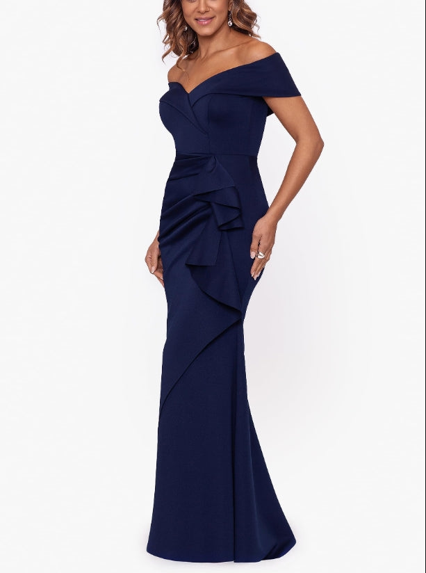 DingJiDress Mother of the Groom / Bride Dresses Long Off Shoulder Sweetheart Neck Side Ruffle Gown Formal Dresses Wedding Guest Dress