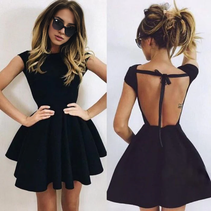 DingJiDress Short Prom Dress A-Line Scoop Backless Short Sleeves Ruched Cocktail Dress Best Selling Homecoming Dress