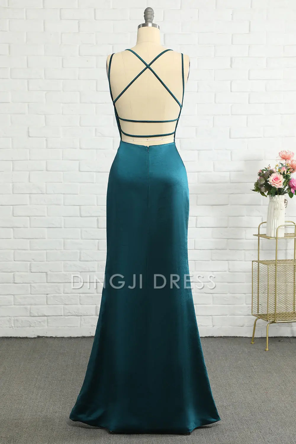 DingJiDress High Quality Dress Elegant Mermaid Deep V Neck Backless Simple Long Prom Dress