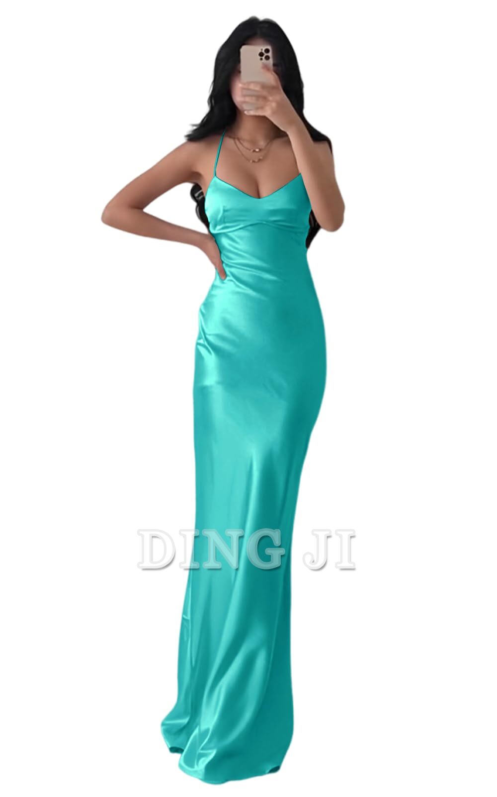DingJiDress Bridesmaid Dresses Exquisite Spaghetti Strap Backless Long Charming Formal Wear Dresses