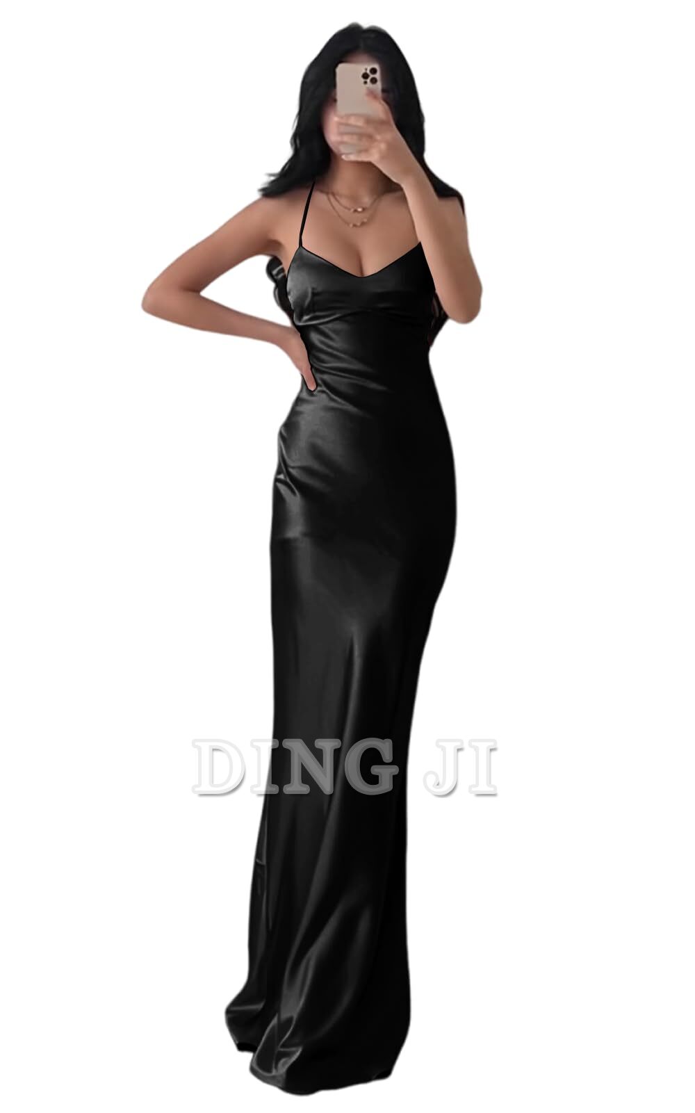 DingJiDress Bridesmaid Dresses Exquisite Spaghetti Strap Backless Long Charming Formal Wear Dresses