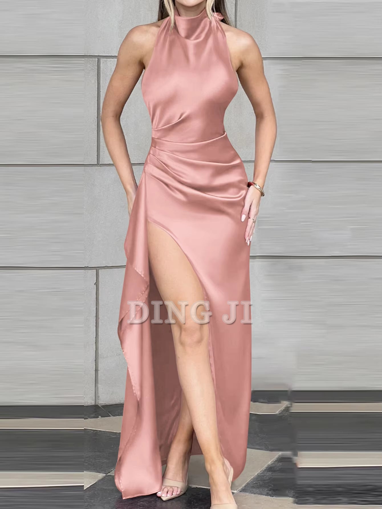 DingJiDress Evening Dress Elegant Solid Color Lace Up Backless Dress Sexy High Waist Slim Fit Gorgeous High-End Formal Wear Dresses