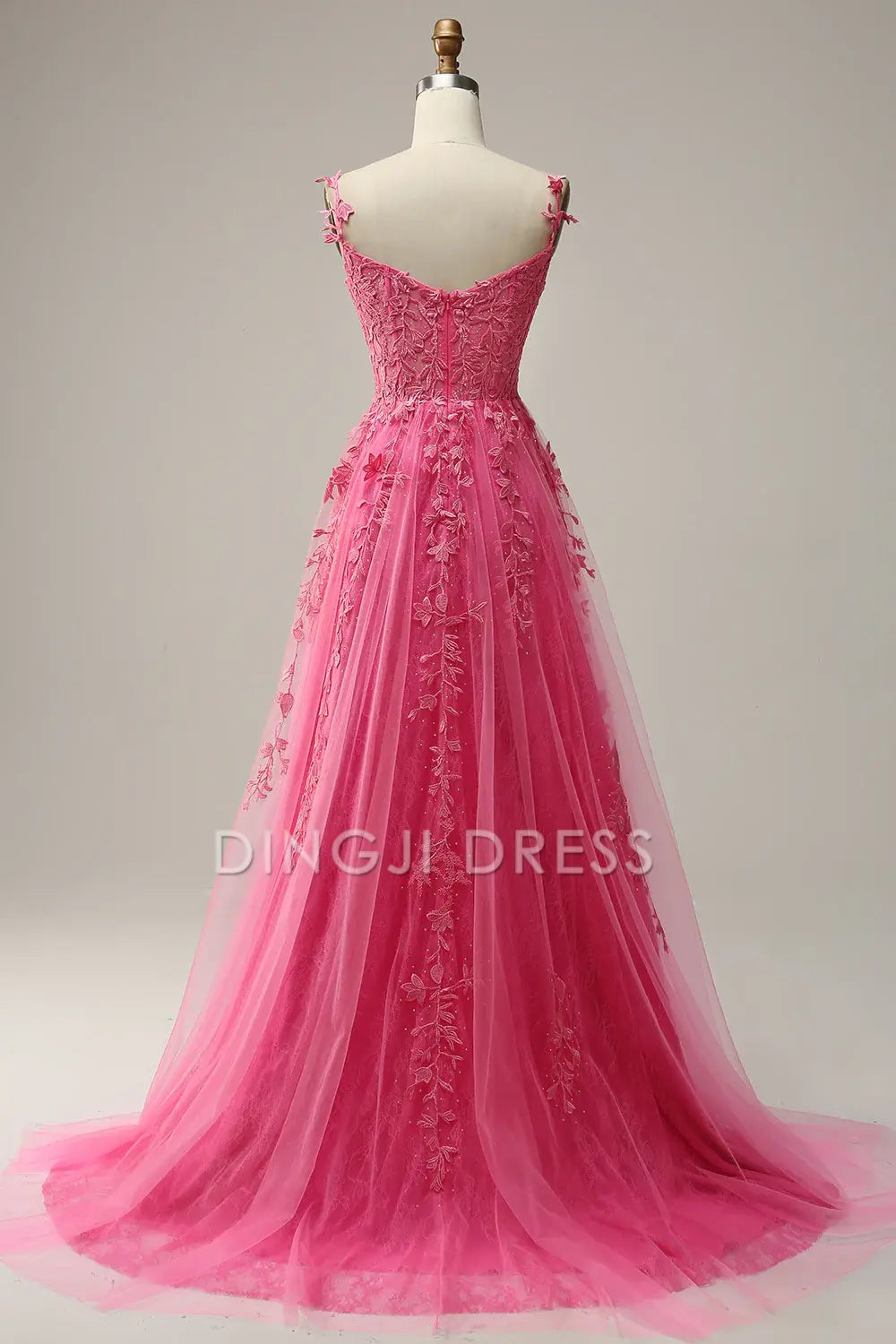 DingJiDress High Quality Dress Exquisite A Line Sweetheart Spaghetti Straps Fashion With Appliques Prom Dress