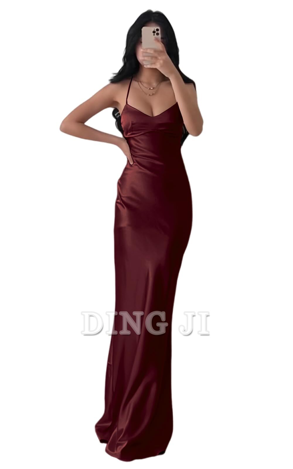 DingJiDress Bridesmaid Dresses Exquisite Spaghetti Strap Backless Long Charming Formal Wear Dresses