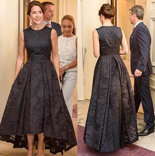 DingJiDress Mother of the Bride Dresses Elegant Lace High Low Evening Occasion Dresses A Line Sleeveless Jewel Neck Party Cocktail Gowns Wedding Guests Dresses