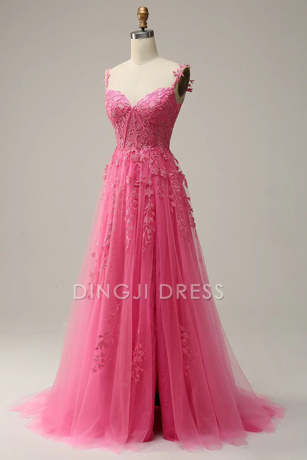 DingJiDress High Quality Dress Exquisite A Line Sweetheart Spaghetti Straps Fashion With Appliques Prom Dress