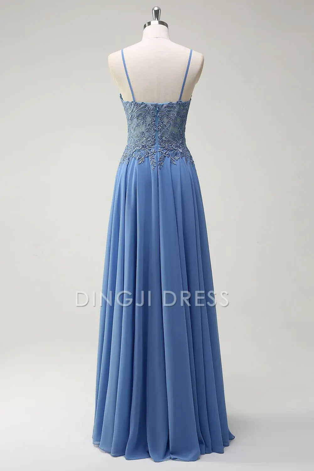 DingJiDress High Quality Dress Evening Dress A Line Spaghetti Straps Pleated Appliques Fashion Long Prom Dress
