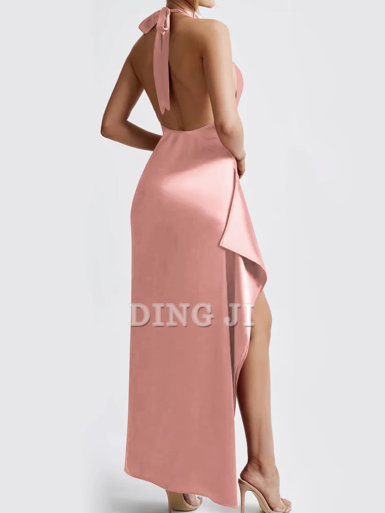 DingJiDress Evening Dress Elegant Solid Color Lace Up Backless Dress Sexy High Waist Slim Fit Gorgeous High-End Formal Wear Dresses
