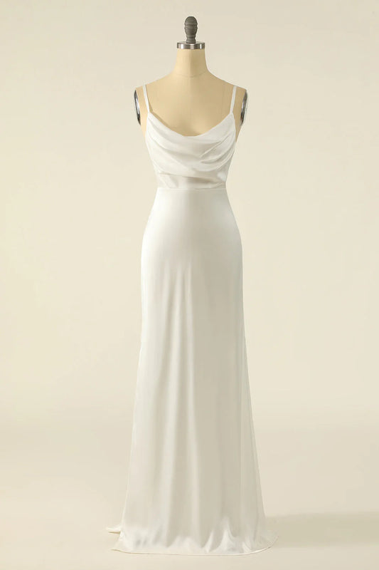 DingJiDress High Quality Dress Elegant Sheath Spaghetti Strap Backless Simple Prom Dress