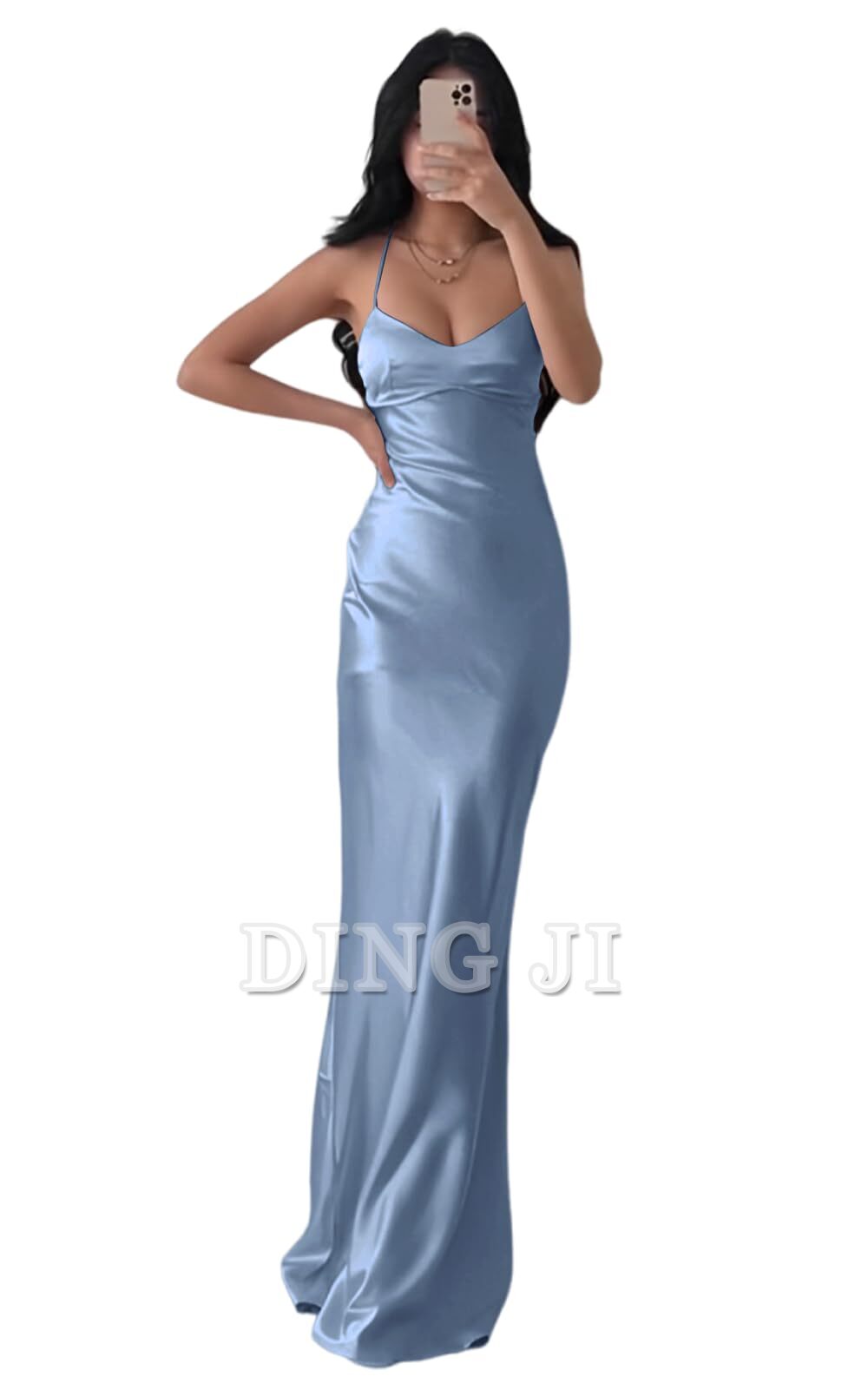 DingJiDress Bridesmaid Dresses Exquisite Spaghetti Strap Backless Long Charming Formal Wear Dresses