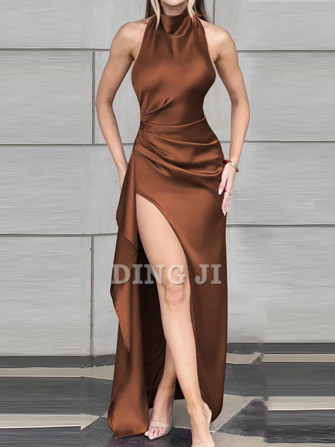 DingJiDress Evening Dress Elegant Solid Color Lace Up Backless Dress Sexy High Waist Slim Fit Gorgeous High-End Formal Wear Dresses