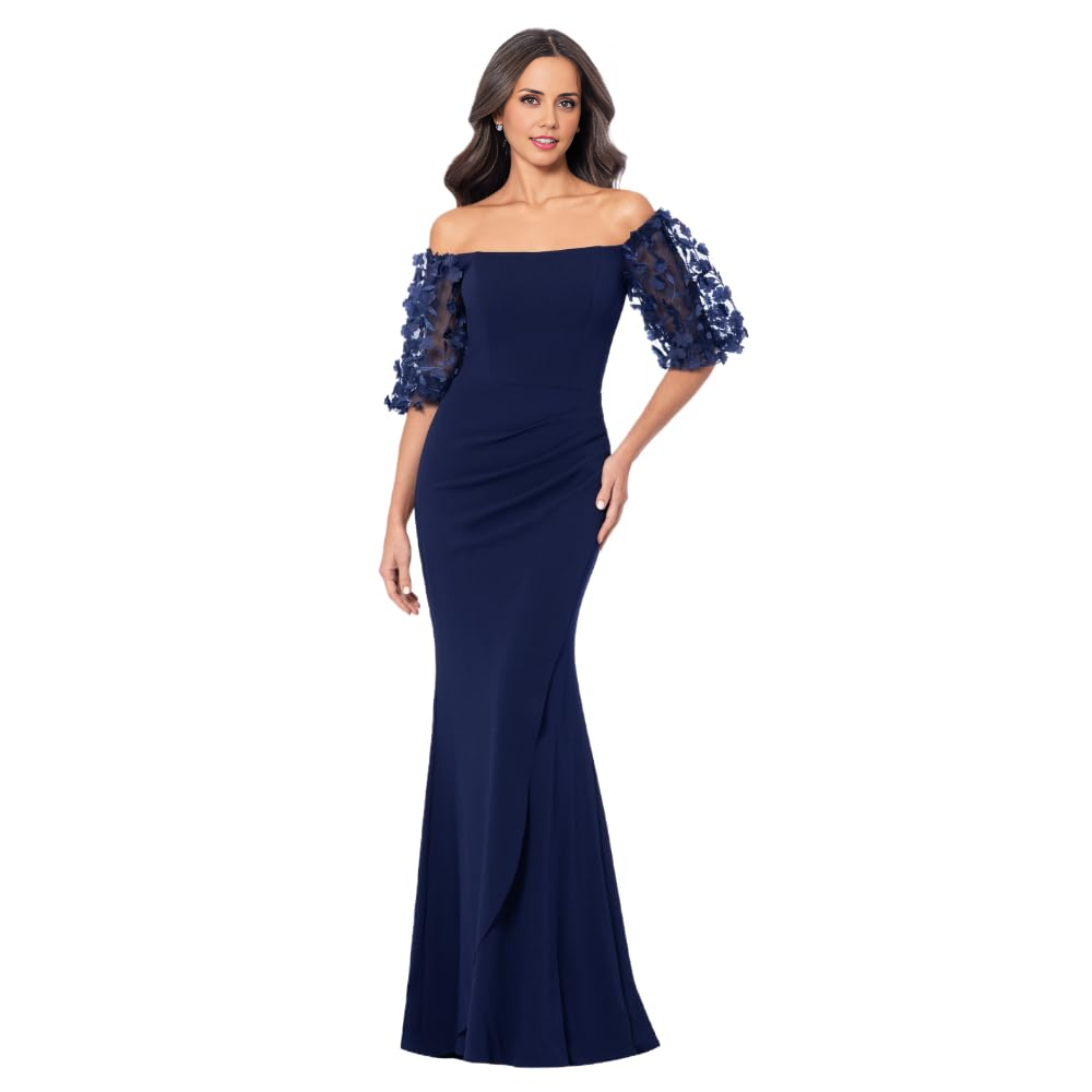 DingJiDress Mother of the Groom / Bride Dresses Women's Illusion Sleeve Off The Shoulder Long Dress Formal Dresses Wedding Guest Dress