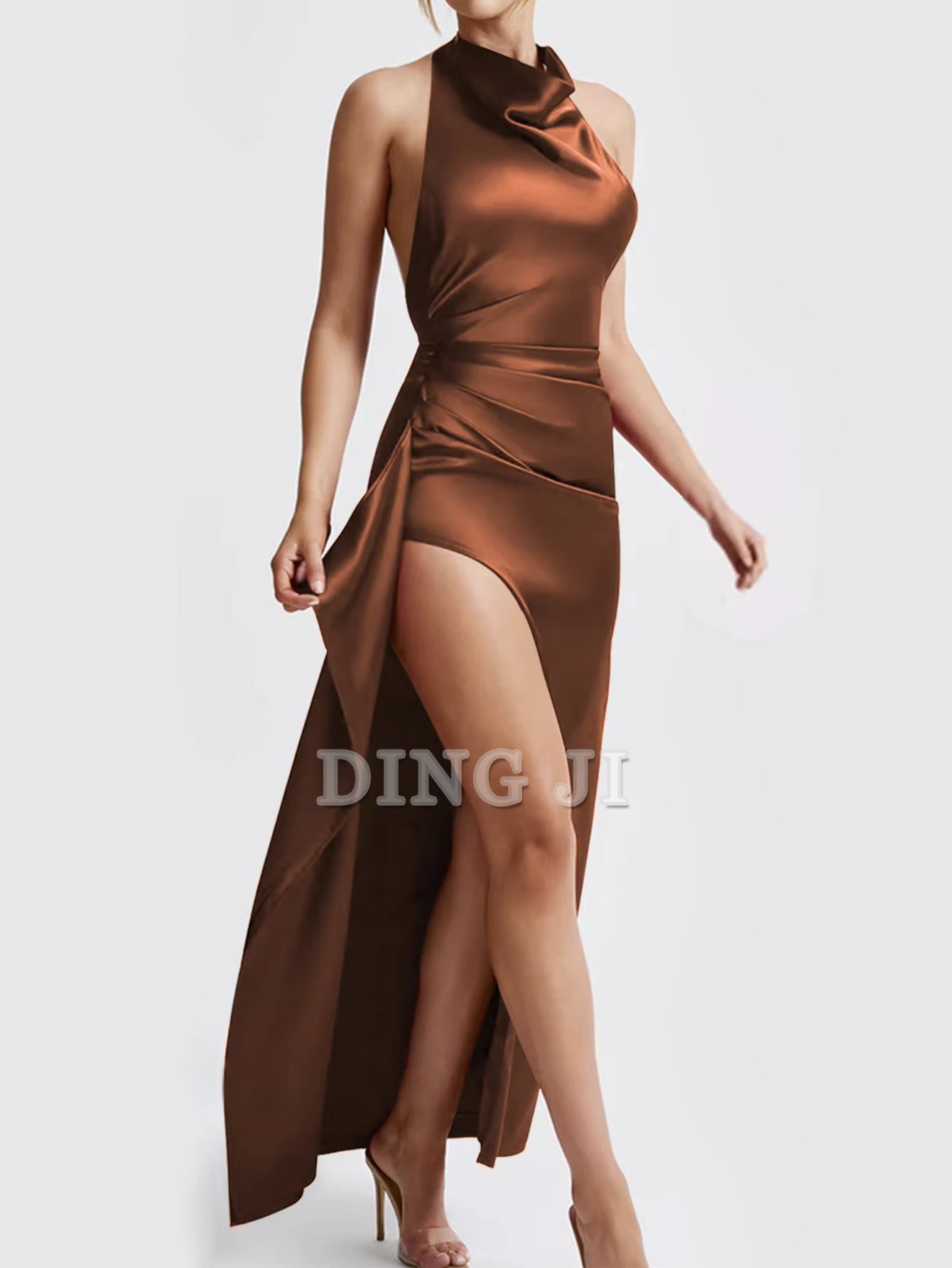 DingJiDress Evening Dress Elegant Solid Color Lace Up Backless Dress Sexy High Waist Slim Fit Gorgeous High-End Formal Wear Dresses
