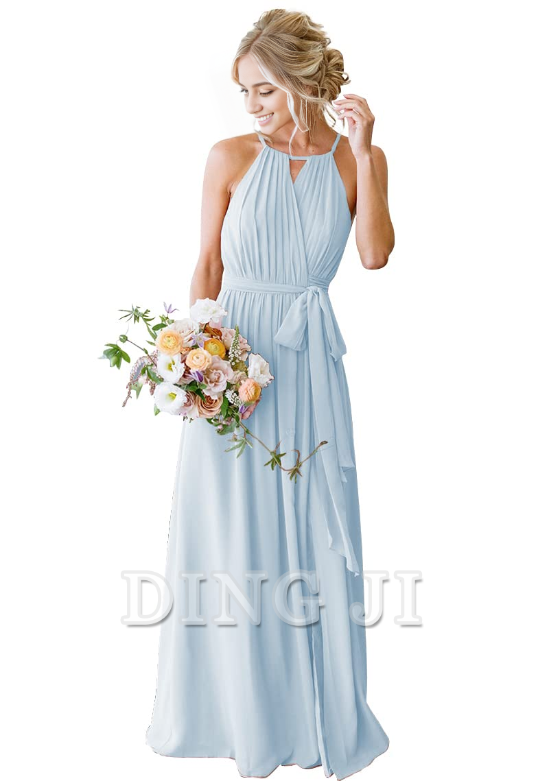 DingJiDress Bridesmaid Dresses A-Line Pleated Elegant Simple Fashion Long Formal Wear Dresses