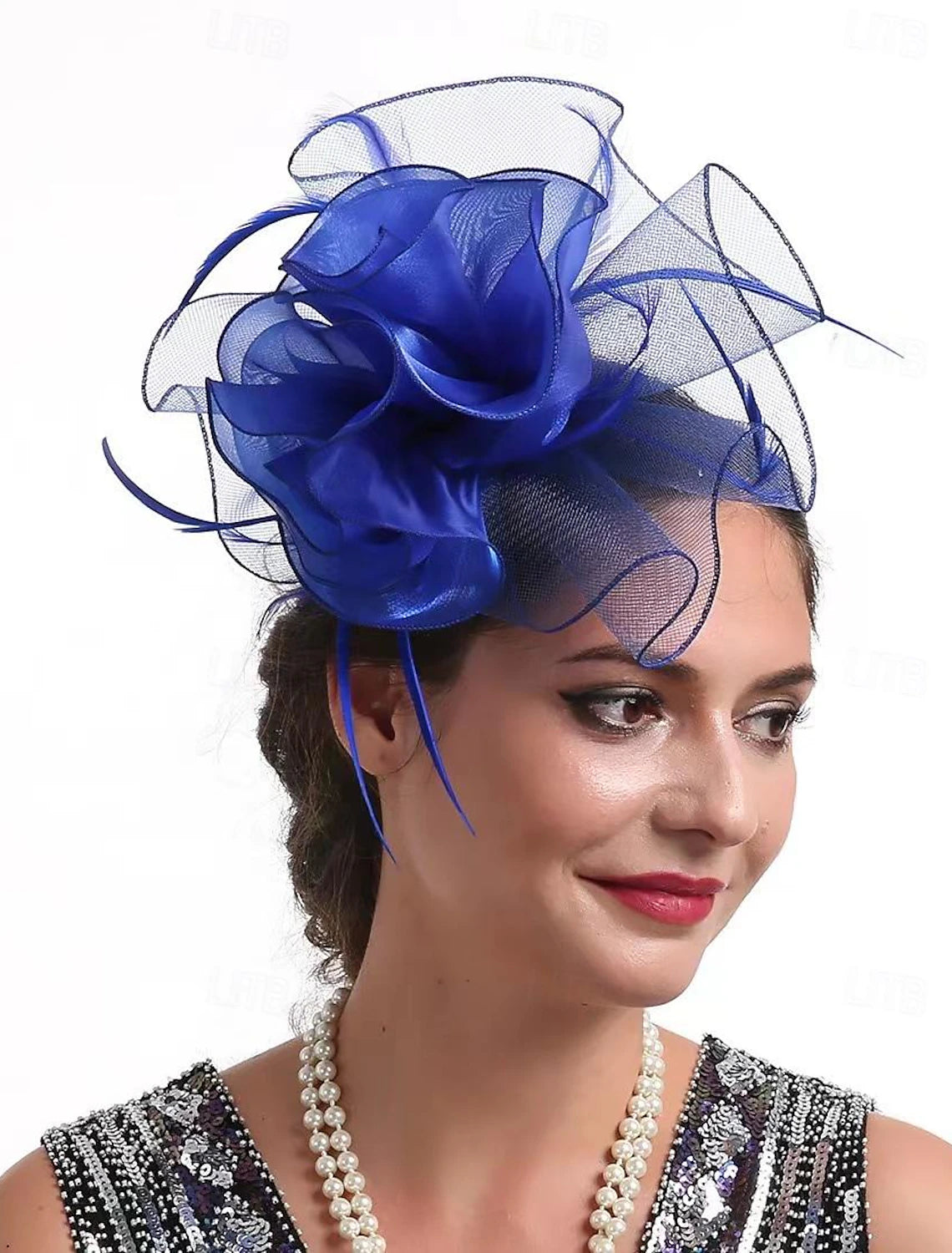 DingJiDress Fascinators Hats Headwear Hat Top Hat Veil Hat Horse Race Cocktail Elegant Vintage With Feather Bows Headpiece Headwear