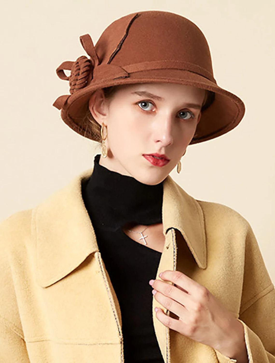 DingJiDress Hats Hat Fedora Hat Straw Hat Casual Holiday Kentucky Derby Melbourne Cup Cocktail Elegant Vintage Style Split Joint Headpiece Size:56cm Headwe