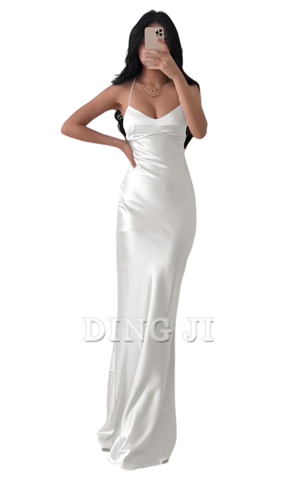DingJiDress Bridesmaid Dresses Exquisite Spaghetti Strap Backless Long Charming Formal Wear Dresses