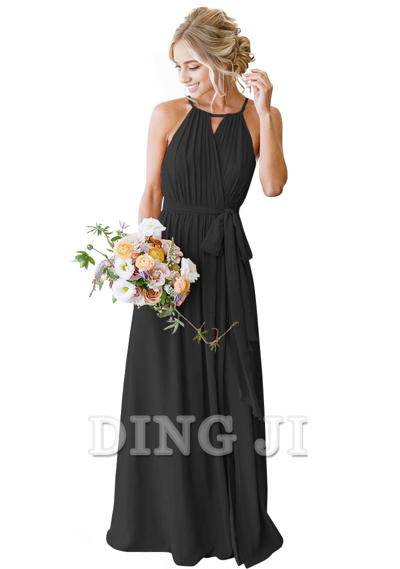 DingJiDress Bridesmaid Dresses A-Line Pleated Elegant Simple Fashion Long Formal Wear Dresses