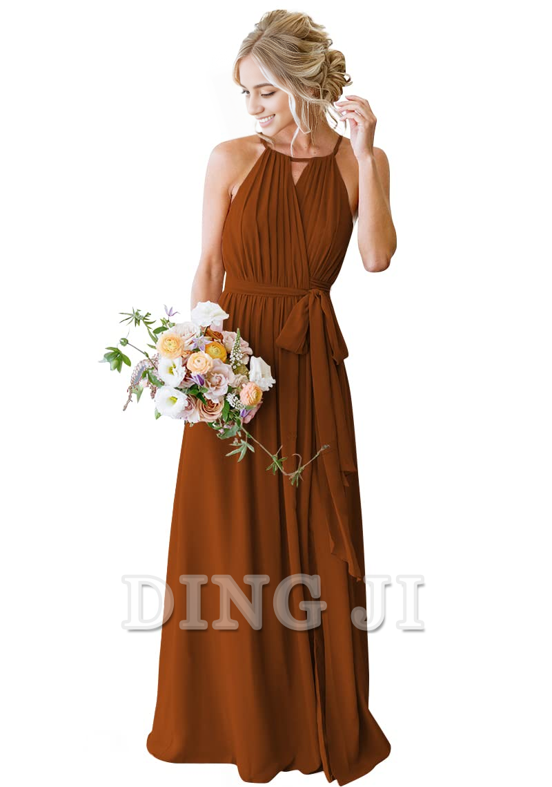 DingJiDress Bridesmaid Dresses A-Line Pleated Elegant Simple Fashion Long Formal Wear Dresses